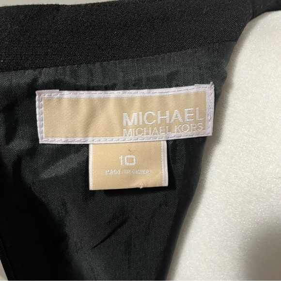 Michael Kors Sleeveless Mid Length Sheath Black Dress Studded Accents - Picture 10 of 11